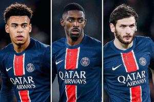 巴黎三叉戟暴涨登贝莱+克瓦拉茨赫利亚+杜埃身价均涨至9000万